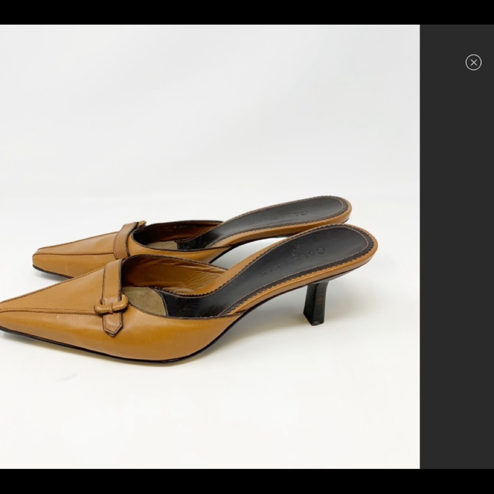 COLE HAAN leather kitten heel mules